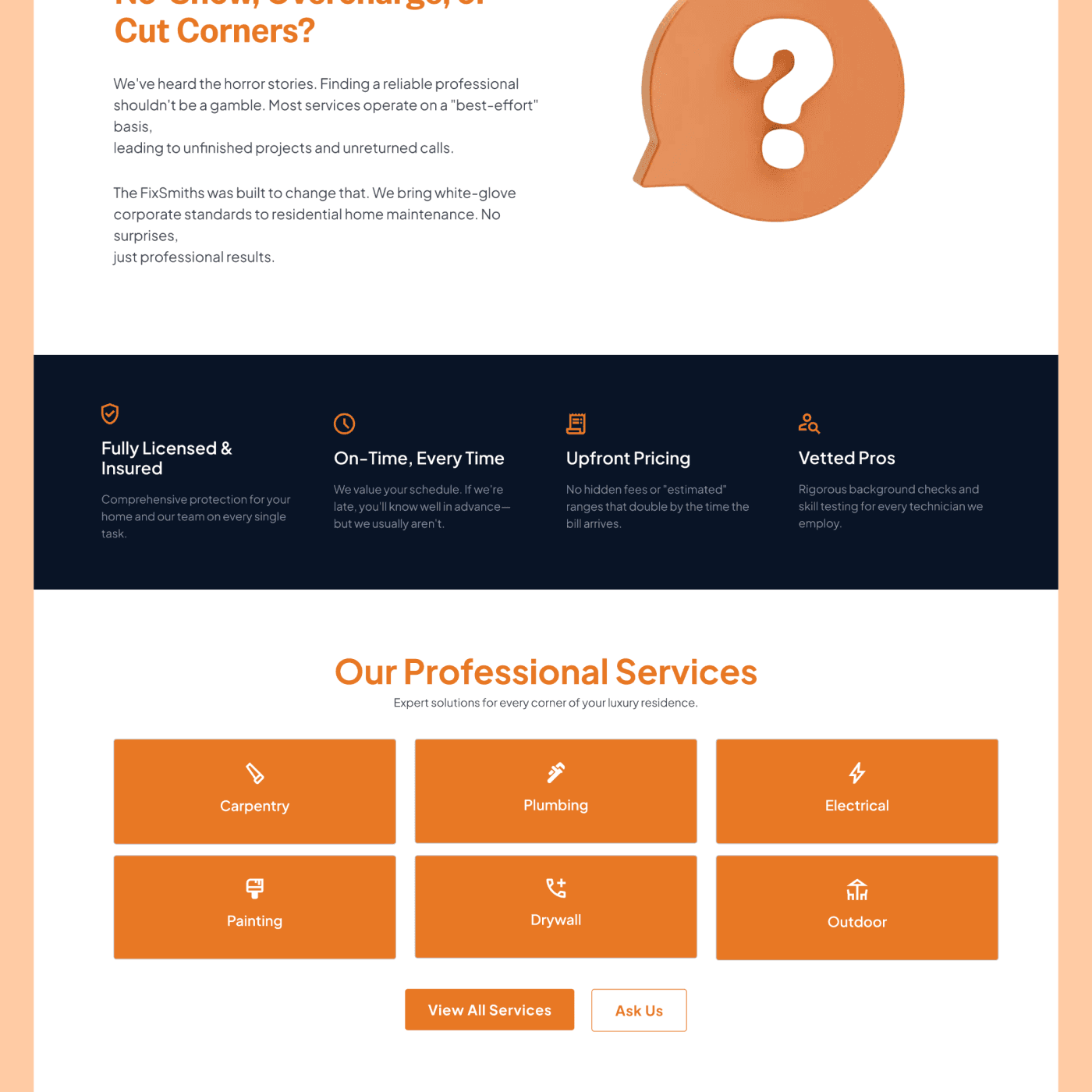 Social proof — reviews & completed work